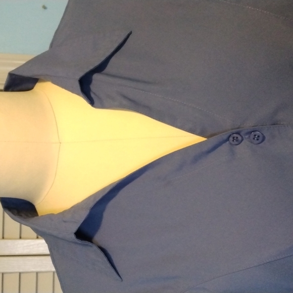 Blue V neck button down blouse 18, 20 - Picture 2 of 8